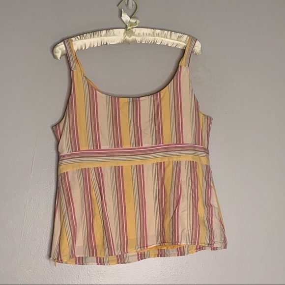 Gap Candy Stripe Coral V Neck Tank Top - Picture 4 of 6